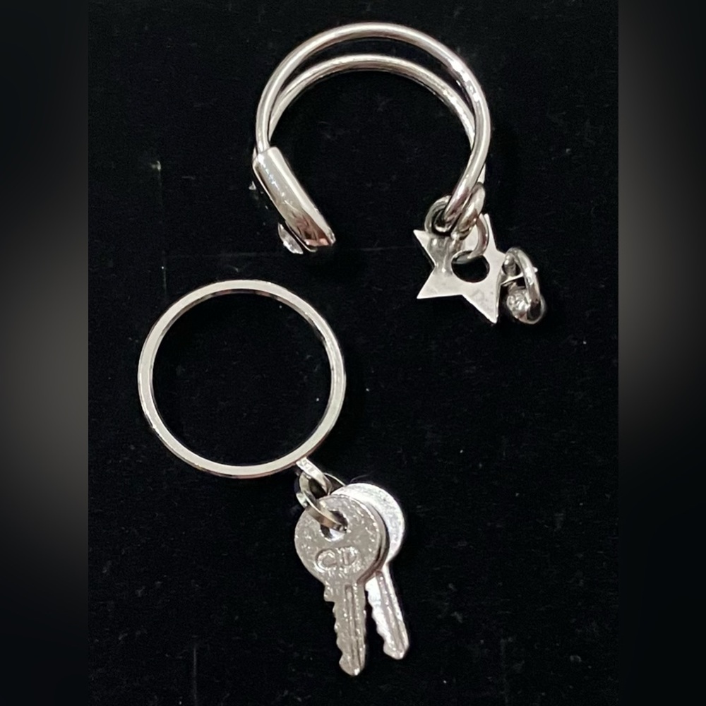 Dior Vintage Hardcore Safety Pin Star Key Ring Set